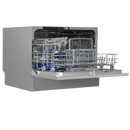Baridi DH84  Compact Tabletop Dishwasher 6 Place Settings, 6 Programmes, Low Noise, 6.5L Cycle, Start Delay - Silver