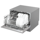 Baridi DH84  Compact Tabletop Dishwasher 6 Place Settings, 6 Programmes, Low Noise, 6.5L Cycle, Start Delay - Silver