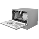 Baridi DH84  Compact Tabletop Dishwasher 6 Place Settings, 6 Programmes, Low Noise, 6.5L Cycle, Start Delay - Silver