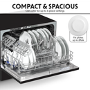 Baridi DH85  Compact Tabletop Dishwasher 6 Place Settings, 6 Programmes, Low Noise, 6.5L Cycle, Start Delay - Black