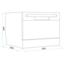 Baridi DH85  Compact Tabletop Dishwasher 6 Place Settings, 6 Programmes, Low Noise, 6.5L Cycle, Start Delay - Black