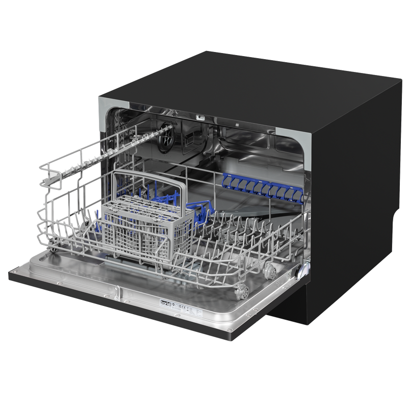 Baridi DH85  Compact Tabletop Dishwasher 6 Place Settings, 6 Programmes, Low Noise, 6.5L Cycle, Start Delay - Black