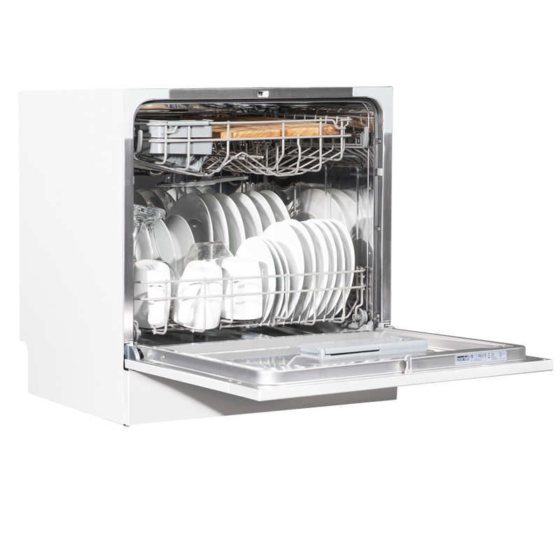 Baridi DH86  Compact Tabletop Dishwasher 8 Place Settings, 6 Programmes, Low Noise, 8L Cycle, Start Delay - White