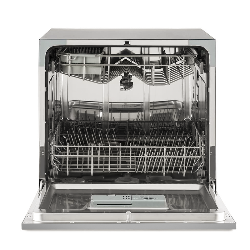 Sealey DH87 Baridi Compact Tabletop Dishwasher 8 Place Settings, 6 Programmes, Low Noise, 8L Cycle, Start Delay - Silver