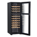Baridi DH92  44 Bottle Dual Zone Wine Cooler, Fridge with Digital Touchscreen Controls, Wooden Shelves & LED Light, Black