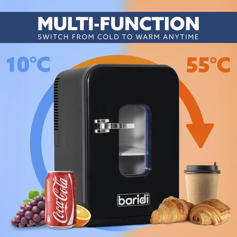 Baridi DH95 Mini Fridge/Warmer 15L Capacity 12V/230V - Black