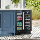 Baridi DH96  60cm Dual Zone Wine Cooler and Drinks Fridge 40 Bottle/120 Can Built-In Under Counter/Freestanding Glass Fronted Bar Drinks Fridge Chiller