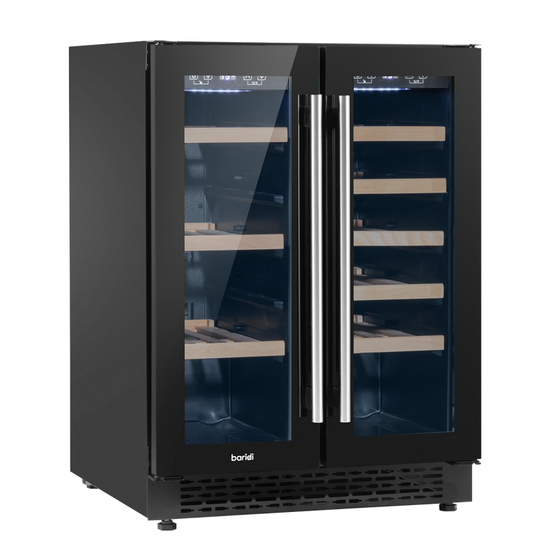 Sealey DH96 Baridi 60cm Dual Zone Wine Cooler and Drinks Fridge 40 Bottle/120 Can Built-In Under Counter/Freestanding Glass Fronted Bar Drinks Fridge Chiller