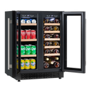 Baridi DH96  60cm Dual Zone Wine Cooler and Drinks Fridge 40 Bottle/120 Can Built-In Under Counter/Freestanding Glass Fronted Bar Drinks Fridge Chiller
