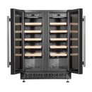 Baridi DH96  60cm Dual Zone Wine Cooler and Drinks Fridge 40 Bottle/120 Can Built-In Under Counter/Freestanding Glass Fronted Bar Drinks Fridge Chiller