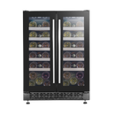 Baridi DH96  60cm Dual Zone Wine Cooler and Drinks Fridge 40 Bottle/120 Can Built-In Under Counter/Freestanding Glass Fronted Bar Drinks Fridge Chiller