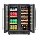 Baridi DH96  60cm Dual Zone Wine Cooler and Drinks Fridge 40 Bottle/120 Can Built-In Under Counter/Freestanding Glass Fronted Bar Drinks Fridge Chiller