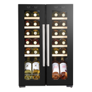 Baridi DH97  24 Bottle Dual Zone Wine Cooler, Fridge, Touch Screen, LED Light Black and Mirror Glass Door
