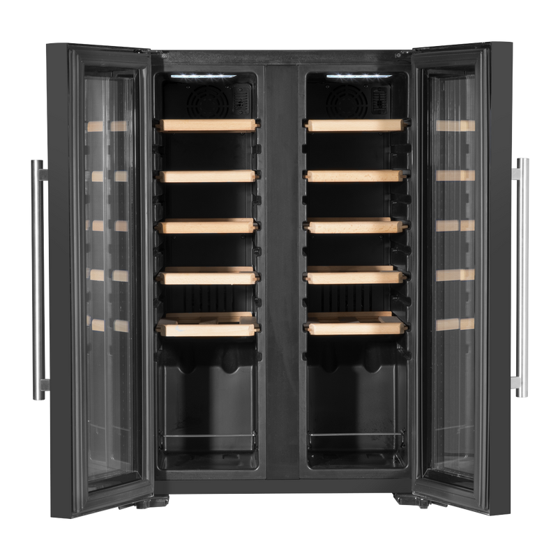 Baridi DH97  24 Bottle Dual Zone Wine Cooler, Fridge, Touch Screen, LED Light Black and Mirror Glass Door