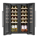 Baridi DH97  24 Bottle Dual Zone Wine Cooler, Fridge, Touch Screen, LED Light Black and Mirror Glass Door