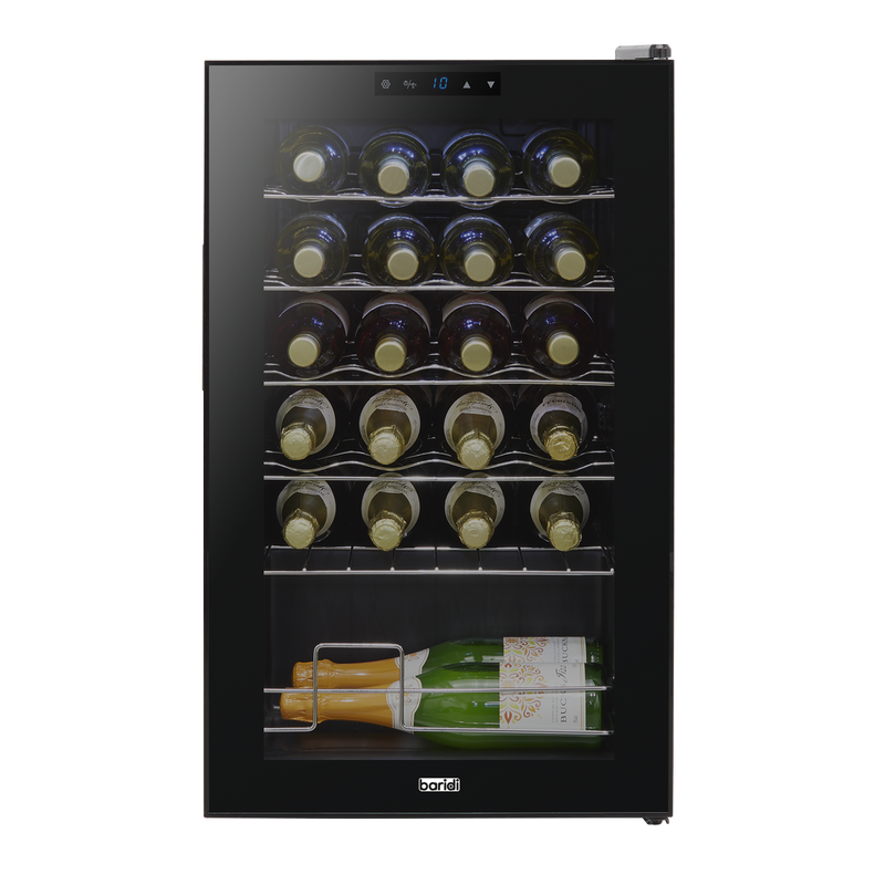 Baridi DH9  24 Bottle Wine Fridge with Digital Touchscreen Controls & LED Light, Black