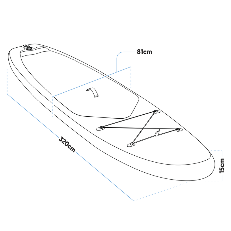 Dellonda DL152 Inflatable Stand-Up Paddle Board 10'6" - Light Blue/White