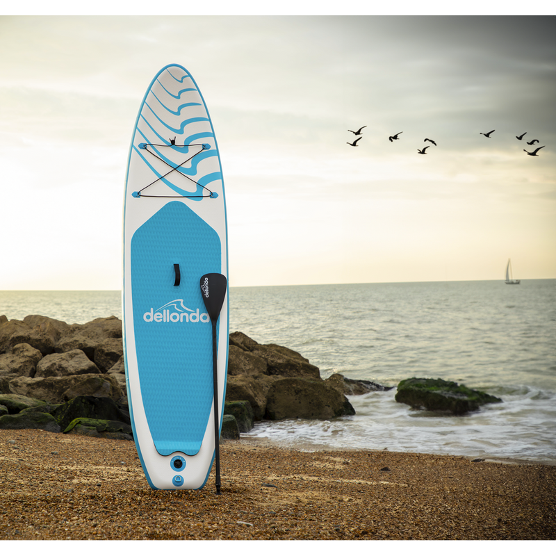 Dellonda DL152 Inflatable Stand-Up Paddle Board 10'6" - Light Blue/White