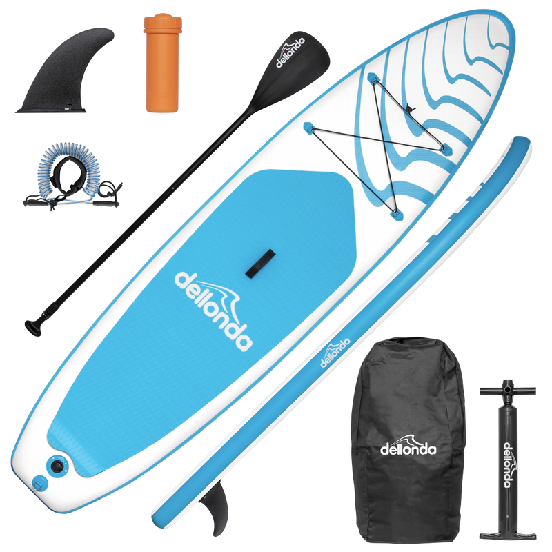 Dellonda DL152 Inflatable Stand-Up Paddle Board 10'6" - Light Blue/White