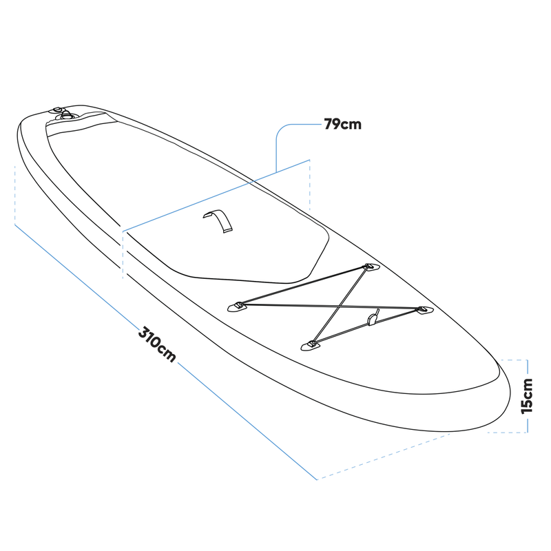 Dellonda DL153 Inflatable Stand-Up Paddle Board 10'2" - Dark Blue