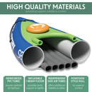 Dellonda DL154 Inflatable One-Person Kayak/Canoe Set with Pump, Carry Bag & Aluminium Oar - Blue/Green