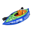 Dellonda DL154 Inflatable One-Person Kayak/Canoe Set with Pump, Carry Bag & Aluminium Oar - Blue/Green