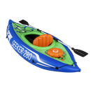 Dellonda DL154 Inflatable One-Person Kayak/Canoe Set with Pump, Carry Bag & Aluminium Oar - Blue/Green