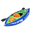 Dellonda DL154 Inflatable One-Person Kayak/Canoe Set with Pump, Carry Bag & Aluminium Oar - Blue/Green