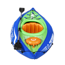 Dellonda DL154 Inflatable One-Person Kayak/Canoe Set with Pump, Carry Bag & Aluminium Oar - Blue/Green