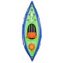 Dellonda DL154 Inflatable One-Person Kayak/Canoe Set with Pump, Carry Bag & Aluminium Oar - Blue/Green