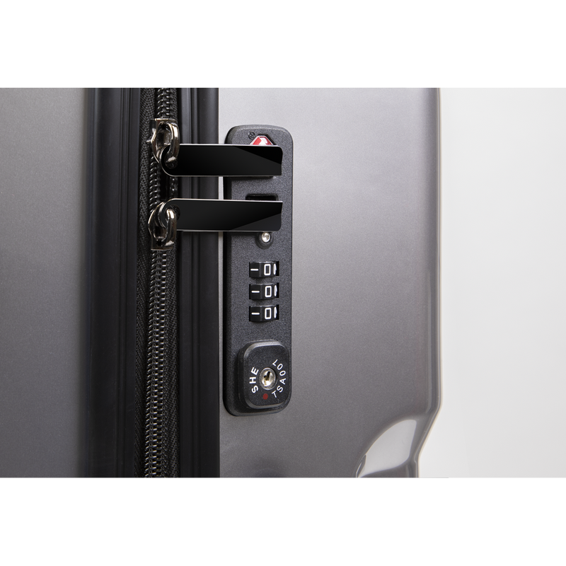 Dellonda DL9 Lightweight ABS Luggage Set 3pc - Silver