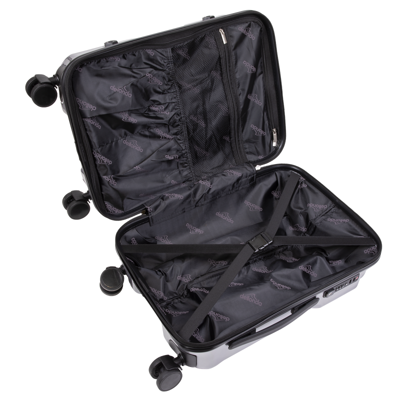 Dellonda DL9 Lightweight ABS Luggage Set 3pc - Silver