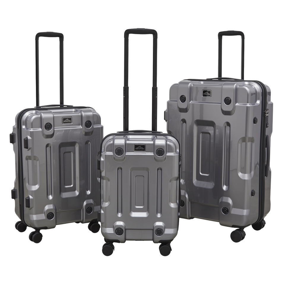 Dellonda DL9 Lightweight ABS Luggage Set 3pc - Silver