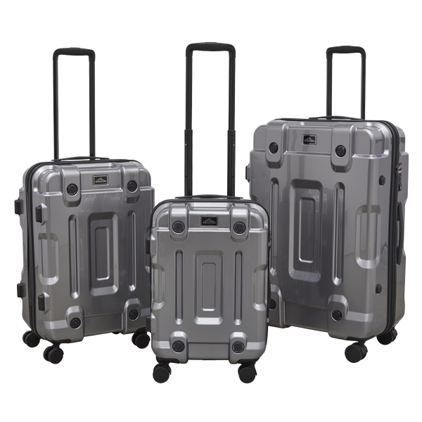 Dellonda DL9 Lightweight ABS Luggage Set 3pc - Silver