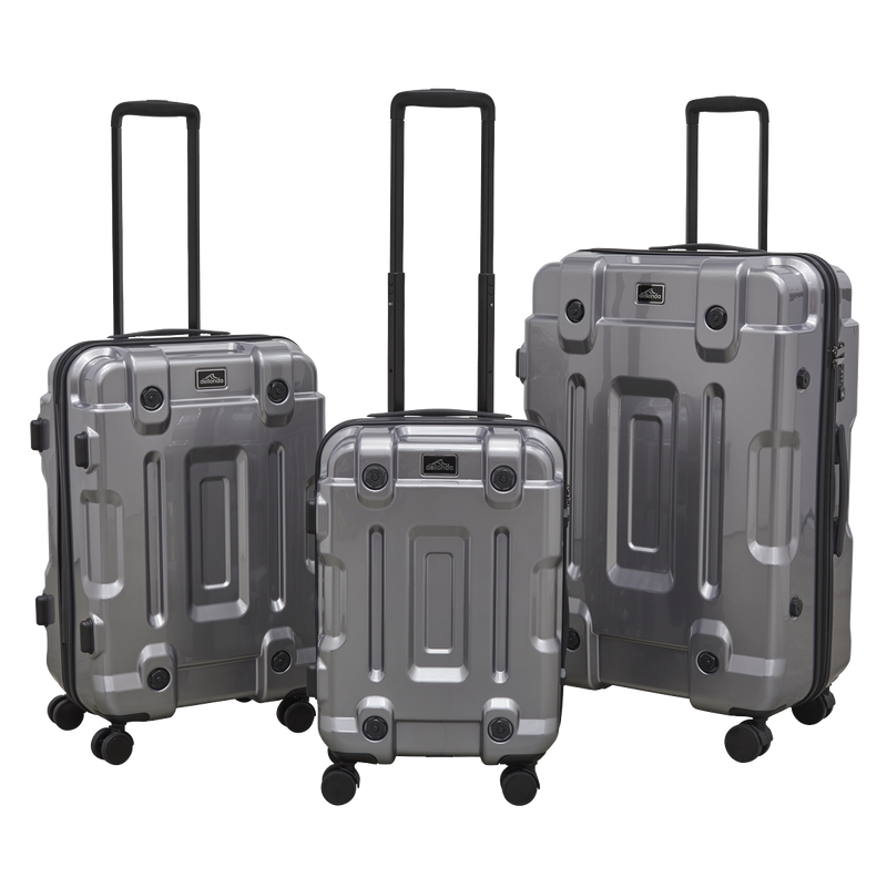 Dellonda DL9 Lightweight ABS Luggage Set 3pc - Silver