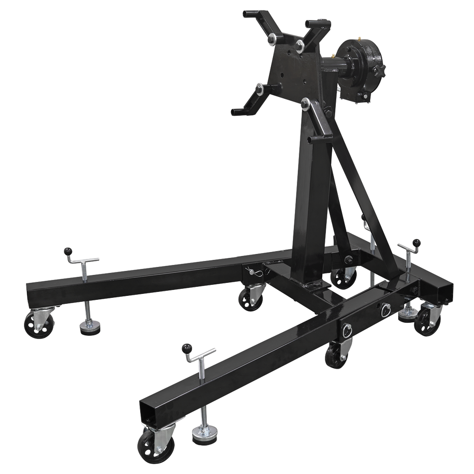Sealey ES680D Folding 360¬º Rotating Engine Stand with Geared Handle Drive 680kg Capacity