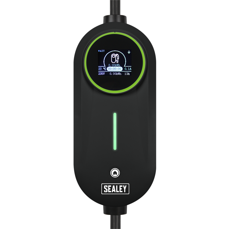 Sealey EVAC2 Adjustable (3.5kW) Type 2 to UK 3-Pin Plug Portable EV Charger - 5m Cable