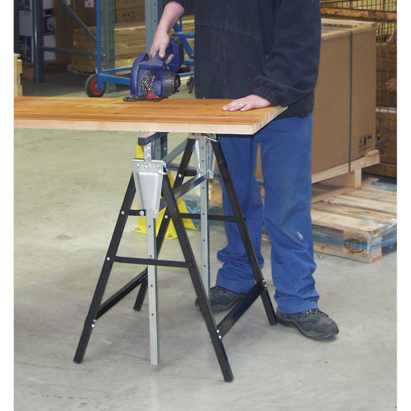 Sealey FDT32 Fold Down Telescopic Trestle - 200kg Capacity - Pair