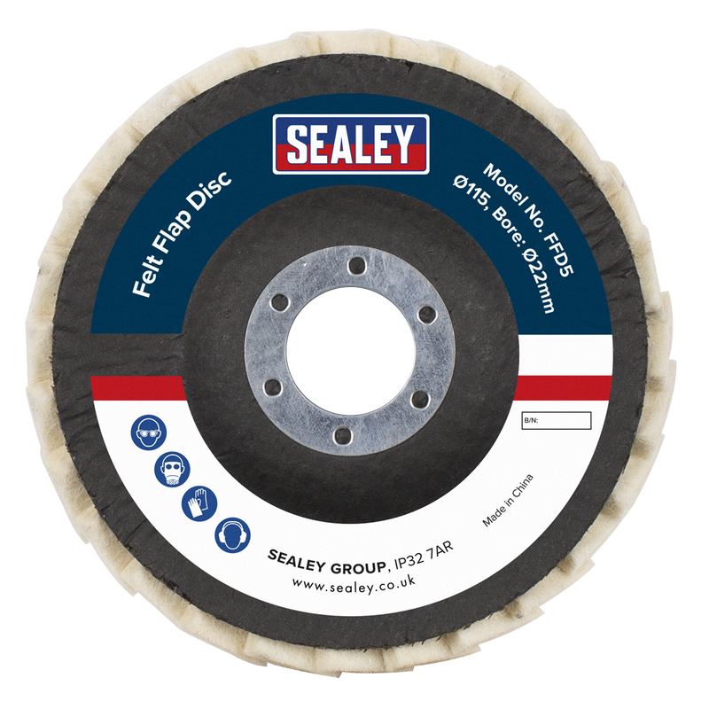 Sealey FFD5 Felt Flap Disc √ò115mm √ò22mm Bore - Pack of 5
