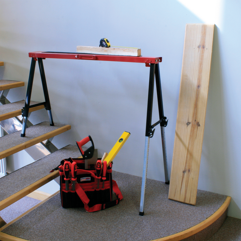Sealey FTAL12 Fold Down Trestle with Adjustable Legs - Pair