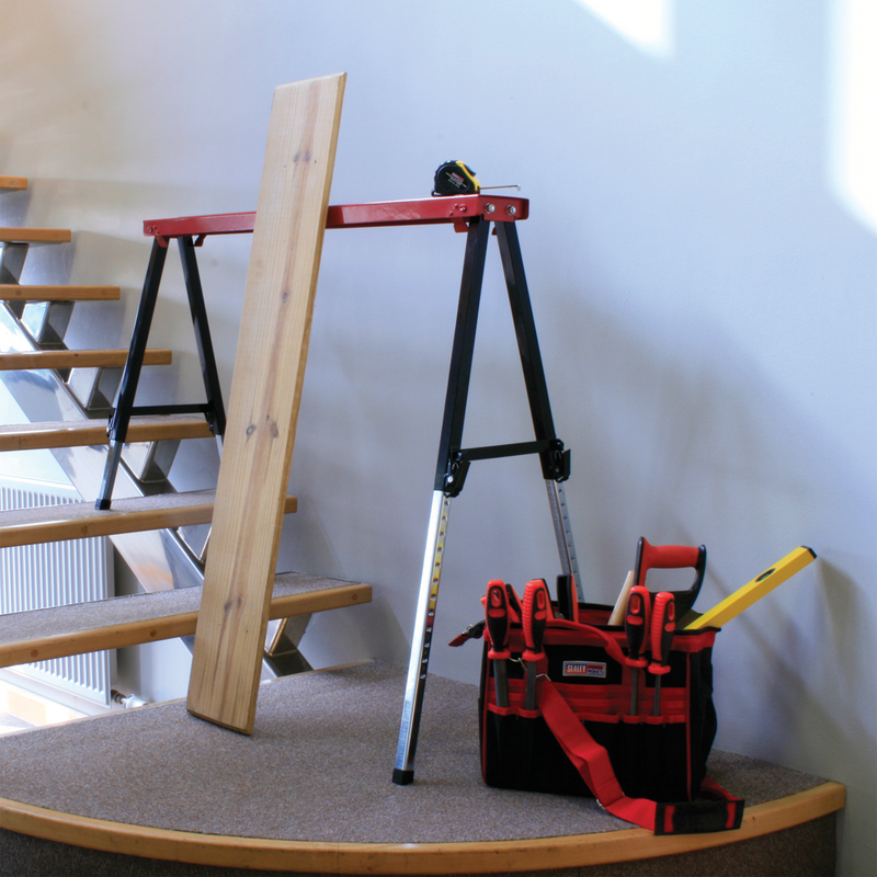 Sealey FTAL12 Fold Down Trestle with Adjustable Legs - Pair