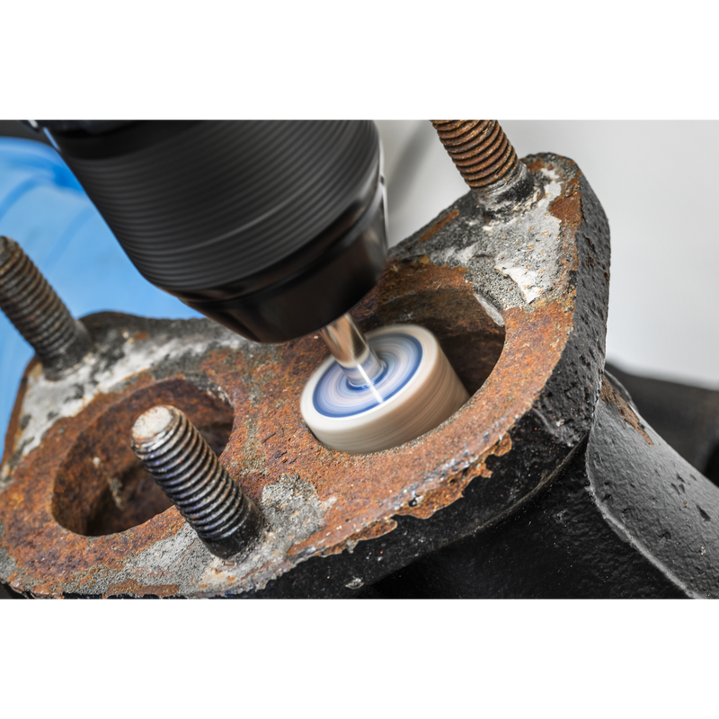 Sealey FW2520ASS Abrasive Flap Wheel Diameter 25 x 20mm Diameter 6mm Shaft Assorted Grit - Pack of 5