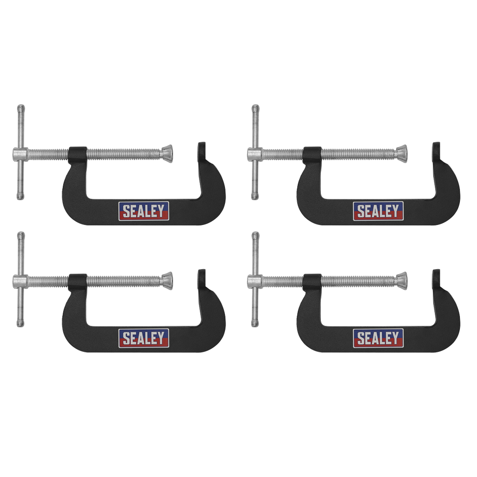 Sealey GCC02 Junior C-Clamp 4pc Set - 76mm x 35mm