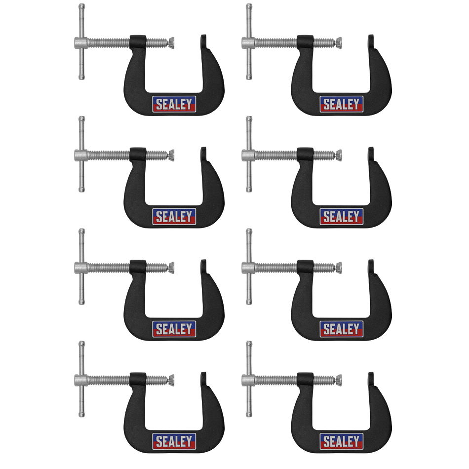 Sealey GCC03 Junior C-Clamp 8pc Set - 38mm x 38mm