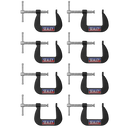 Sealey GCC03 Junior C-Clamp 8pc Set - 38mm x 38mm
