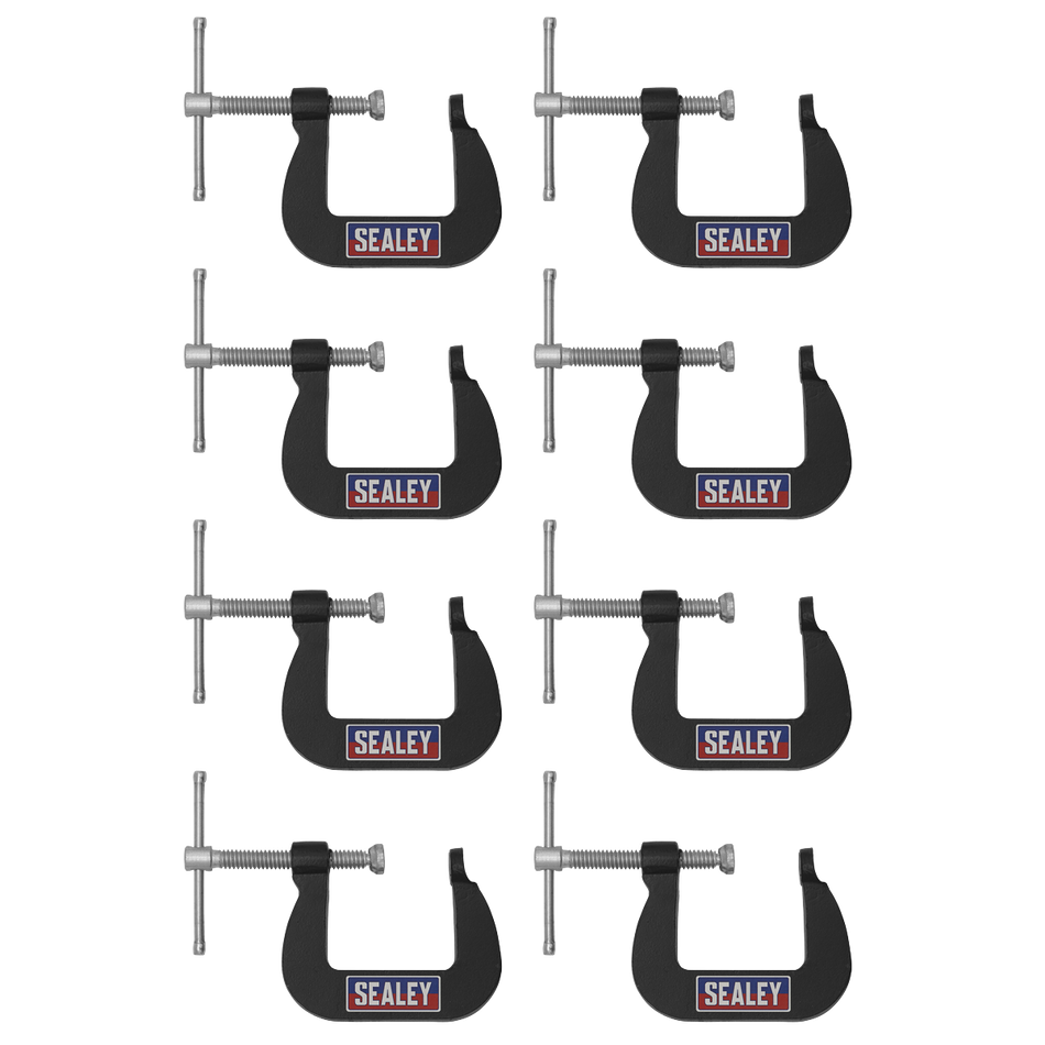 Sealey GCC05 Junior C-Clamp 8pc Set - 28mm x 28mm