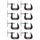 Sealey GCC05 Junior C-Clamp 8pc Set - 28mm x 28mm