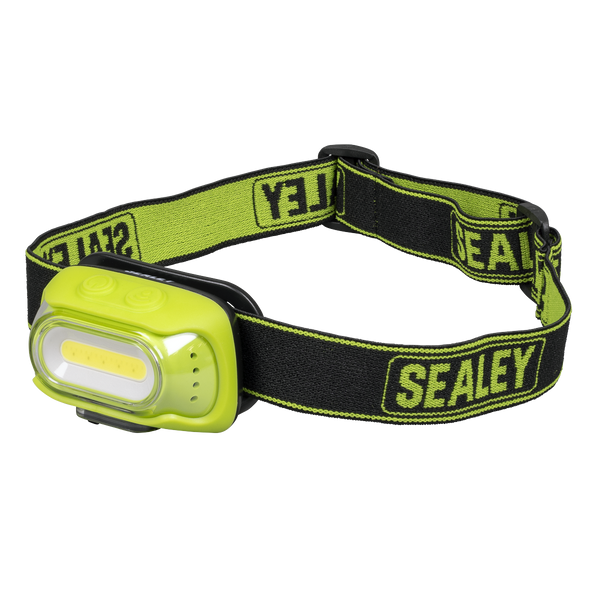 Sealey HT08RG Rechargeable Head Torch with Auto-Sensor 8W COB LED - Green