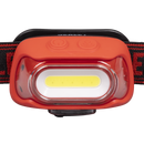 Sealey HT08RR Rechargeable Head Torch with Auto-Sensor 8W COB LED - Red