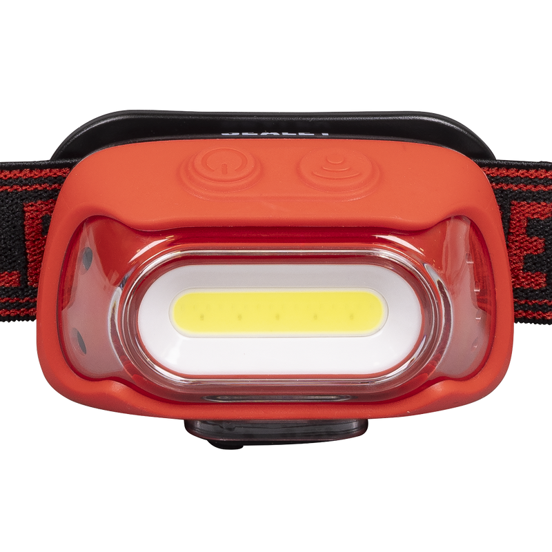 Sealey HT08RR Rechargeable Head Torch with Auto-Sensor 8W COB LED - Red